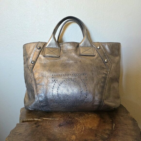 Authentic Salvatore Ferragamo Metallic Leather Gancini Tote – Made in Italy - Picture 2 of 16